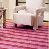 Double Dark Pink Carrel Machine Washable Rug