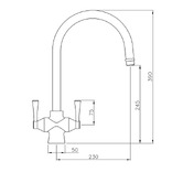 Adana Fireclay Blake Brass Double Lever Sink Mixer