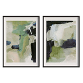 Darling Art Green No. I &amp; II Framed Paper Print Wall Art Diptych