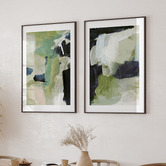 Darling Art Green No. I &amp; II Framed Paper Print Wall Art Diptych
