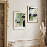 Darling Art Green No. I &amp; II Framed Paper Print Wall Art Diptych