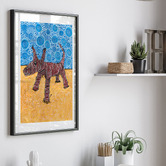 Darling Art Red Dog Framed Paper Print Wall Art