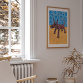 Darling Art Red Dog Framed Paper Print Wall Art