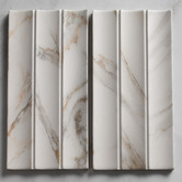Aurora Tiles Teemo Matt Calacatta Gold Flute Marble Look  Porcelain Tile