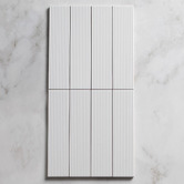 Aurora Tiles Hiroshi Stripe Matt White Subway Ceramic Tile