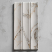 Aurora Tiles Teemo Matt Calacatta Gold Flute Marble Look  Porcelain Tile