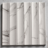 Aurora Tiles Teemo Matt Flute Statuario Marble Look Porcelain Tile