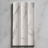 Aurora Tiles Teemo Matt Flute Statuario Marble Look Porcelain Tile