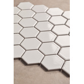 Splash Tiles Remi 325 x 281mm Gloss White Hexagon Porcelain Mosaic Tile
