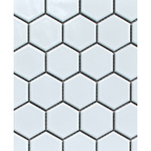 Splash Tiles Remi 325 x 281mm Gloss White Hexagon Porcelain Mosaic Tile
