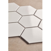 Splash Tiles Remi 256 x 296mm Gloss White Hexagon Porcelain Mosaic Tile
