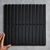 Splash Tiles Ripley Gloss Black Kit Kat Porcelain Mosaic Tile
