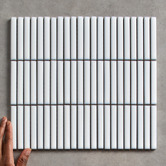 Splash Tiles Soho Gloss Antique White Kit Kat Porcelain Mosaic Tile