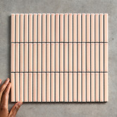 Splash Tiles Soho Gloss Antique Pink Kit Kat Porcelain Mosaic Tile