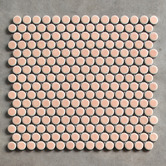Splash Tiles Ainsley 315 x 294mm Gloss Pink Penny Round Porcelain Mosaic Tile