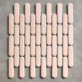Splash Tiles Avery Gloss Antique Pink Tic Tac Porcelain Mosaic Tile