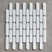 Splash Tiles Avery Gloss White Tic Tac Porcelain Mosaic Tile