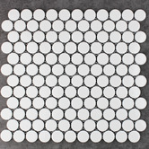 Splash Tiles Ainsley 314 x 328mm Gloss White Penny Round Porcelain Mosaic Tile