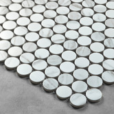 Splash Tiles Ainsley 314 x 328mm Matt White Carrara Look Porcelain Mosaic Tile
