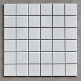 Splash Tiles Sasha Matt White Medium Square Porcelain Mosaic Tile