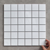 Splash Tiles Sasha Matt White Medium Square Porcelain Mosaic Tile