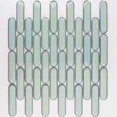 Splash Tiles Avery Gloss Antique Green Tic Tac Porcelain Mosaic Tile