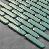 Splash Tiles Avery Gloss Antique Green Tic Tac Porcelain Mosaic Tile