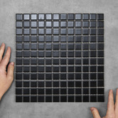 Splash Tiles Sasha Matt Black Small Square Porcelain Mosaic Tile