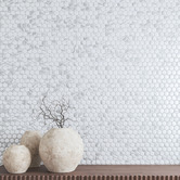 Splash Tiles Ainsley 314 x 328mm Matt White Carrara Look Porcelain Mosaic Tile