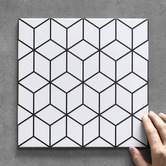 Alessia Tiles Valencia Matt White &amp; Black Decorative Porcelain Tile