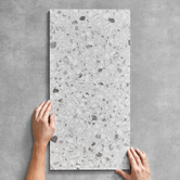 Alessia Tiles Lorenzo 300 x 600mm Matt Grey Terrazzo Look Porcelain Tile