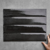 Alessia Tiles Broome Gloss Nero Subway Porcelain Tile