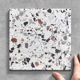 Alessia Tiles Broome Matt Bianco Terrazzo Look Porcelain Tile