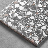 Alessia Tiles Broome Matt Nero Terrazzo Look Porcelain Tile