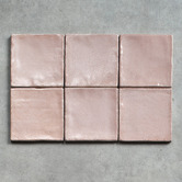 Alessia Tiles Naples Gloss Pink Small Square Ceramic Tile