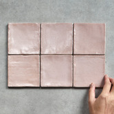 Alessia Tiles Naples Gloss Pink Small Square Ceramic Tile