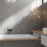 Alessia Tiles Naples Gloss Smoke Small Square Ceramic Tile