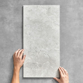 Alessia Tiles Addison 300 x 600mm Matt Bianco Travertine Look Porcelain Tile