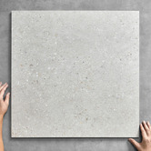 Alessia Tiles Chiara External Matt White Square Terrazzo Look Porcelain Tile