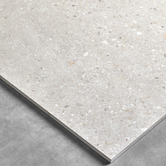 Alessia Tiles Chiara External Matt White Square Terrazzo Look Porcelain Tile