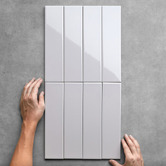 Alessia Tiles Hanna Gloss Light Grey Subway Ceramic Tile