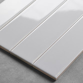 Alessia Tiles Hanna Gloss Light Grey Subway Ceramic Tile