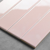 Alessia Tiles Hanna Gloss Pastel Pink Subway Ceramic Tile