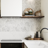 Alessia Tiles Burton Matt White Crazy Pave Porcelain Tile