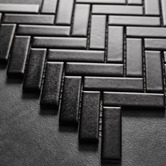 Elena Tiles Carlotta Black Satin Herringbone Porcelain Mosaic Tile