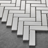 Elena Tiles Carlotta Black Satin Herringbone Porcelain Mosaic Tile