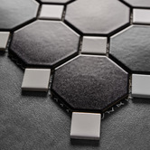 Elena Tiles Stanmore Matt Black &amp; White Octagon Porcelain Mosaic Tile