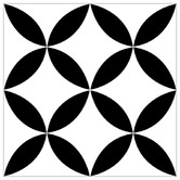 Elena Tiles Florence Matt White &amp; Black Decorative Porcelain Tile