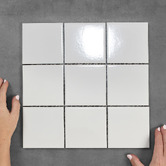 Elena Tiles Stanmore White Small Square Porcelain Mosaic Tile
