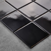 Elena Tiles Stanmore Black Small Square Porcelain Mosaic Tile